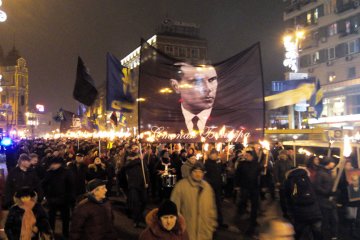 Шествие в честь Степана Бандеры, фото - НТВ