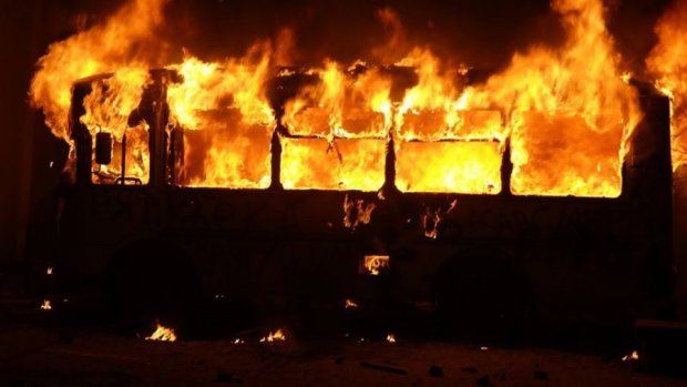 В Одесской области сгорел автобус Нацгвардии. Фото иллюстративное