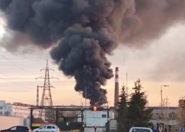 Пожар на рф. Фото: скриншот Telegram-видео