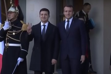 Владимир Зеленский и Эммануэль Макрон. Фото: скрин YouTube