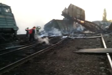 Аварія на залізниці. Фото: скріншот YouTube-відео