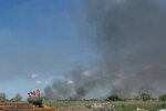 Пошкоджена дорожня техніка після ракетного удару по Одещині