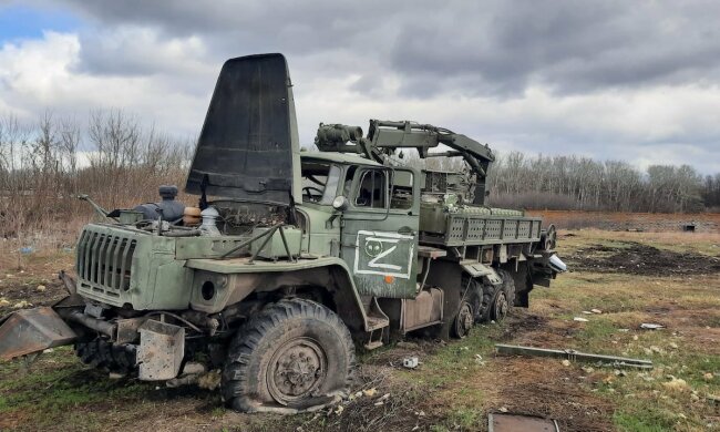 Розгромлена техніка окупантів. Фото: Генштаб ЗСУ