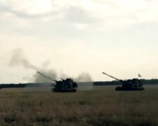 Робота артилерії. Фото: скріншот YouTube-відео