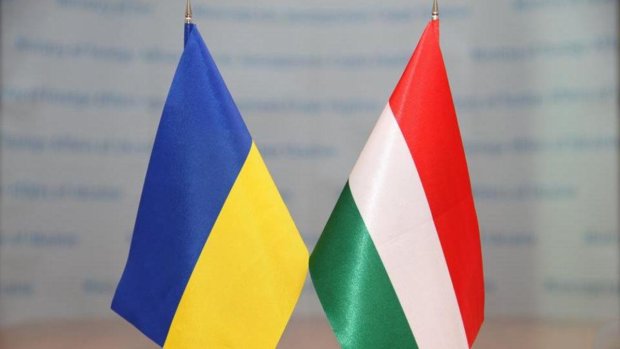 Флаги Украины и Венгрии, фото 24 канал