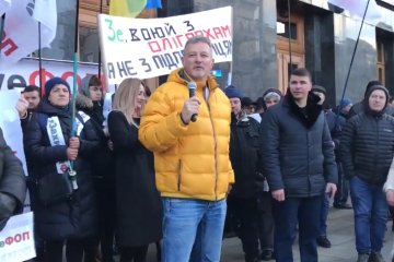 Пальчевский на митинге у Офиса Президента. Фото: скрин youtube