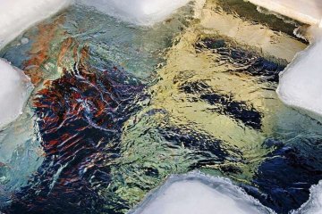 Лунка на Крещение. Фото: скриншот видеозаписи