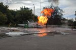 Пожежна автоцистерна на АЗС у Запоріжжі після атаки російського дрона