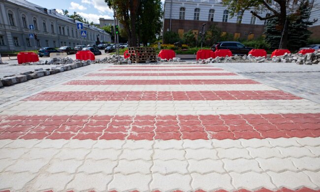 Укладка брусчатки. Фото:КГГА