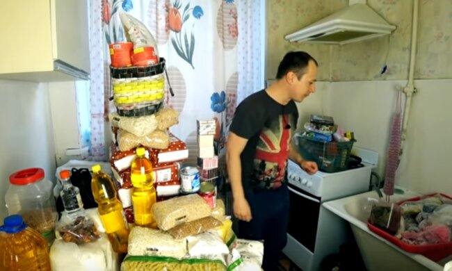 Запас продуктов. Фото: скриншот YouTube-видео