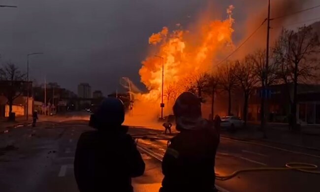 Ракетна атака по Києву. Фото: скріншот Telegram-відео