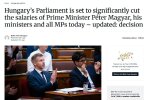 Заседание парламента Венгрии, где депутаты проголосовали за уменьшение собственных зарплат