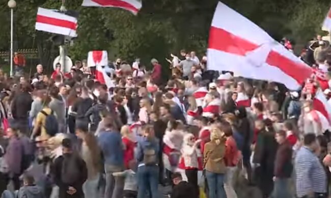 Протесты в Беларуси. Фото: скриншот видео