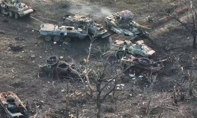 Розбиті танки росії. Фото: Telegram