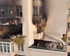 Житловий будинок у Києві після ракети рф. Фото: скріншот YouTube-відео