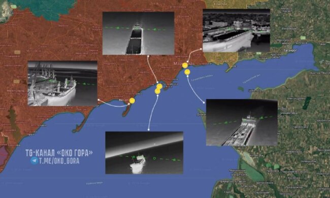 Уражені російські танкери та суховантажі, які вивозили українське зерно та військові вантажі з окупованих територій