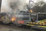 Трамвай загорелся возле ЦУМа