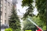 Огненное ЧП в Виннице: с самого утра горит здание ТЦК. Фото: Телеграмм