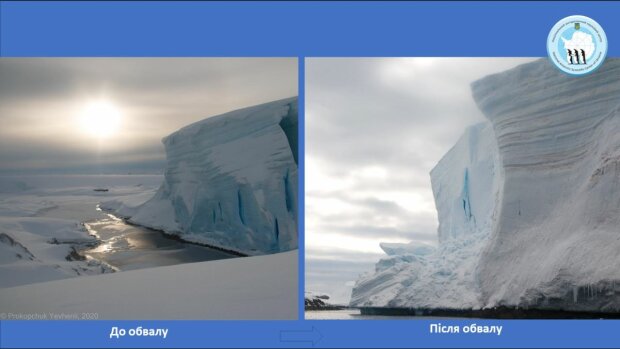 Обвал ледника. Фото: Facebook