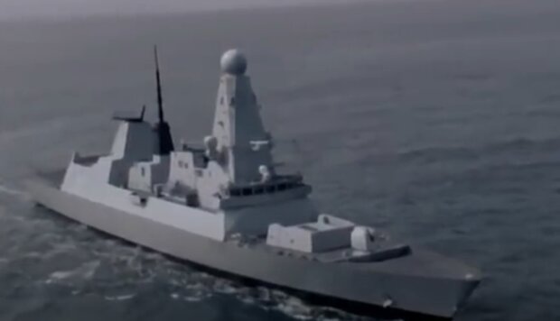Корабль Королевских ВМС Великобритании. Фото: скриншот YouTube