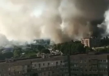 Горить склад боєприпасів росії. Фото: скріншот Telegram-відео