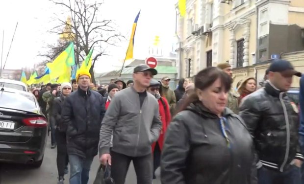 Марш добровольцев в Киеве. Фото: скрин Страна
