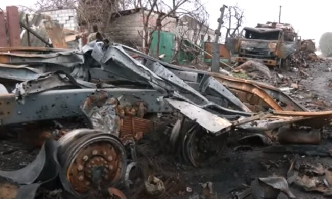 Розбита техніка рф. Фото: скріншот YouTube-відео