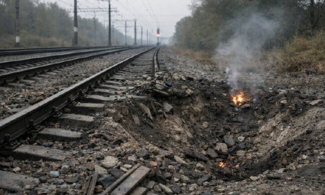 Наслідки російського удару по залізниці в Запоріжжі: пошкоджений локомотив