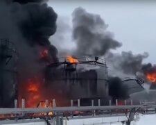 Пожежа на нафтобазі. Фото: скріншот із відео YouTube