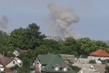 Горить склад боєприпасів рф. Фото: скріншот Telegram-відео