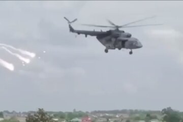 Гелікоптер на Бєлгородщині. Фото: Telegram
