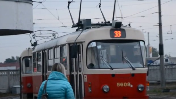 Трамвай в Киеве, скриншот YouTube