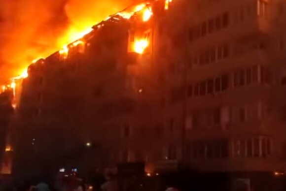 Пожар в Краснодаре. Фото: скриншот YouTube