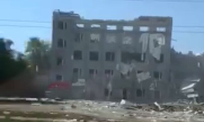 Уничтожение базы оккупантов. Фото: скриншот Telegram-видео