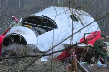 Обломки Ту-154 польского президента Леха Качиньского. Фото: скриншот YouTube