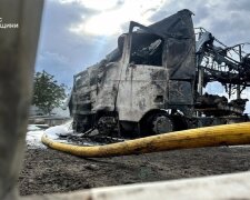 Пожежа на об'єкті інфраструктури в Бориспільському районі після атаки дронів