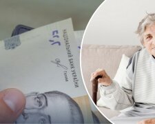 Пенсіонер тримає гроші в руках, надбавка до пенсії 1000 грн