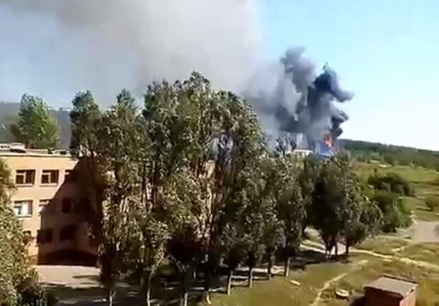 Пожежа у Донецьку. Фото: скріншот Telegram-відео