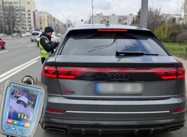 Штраф за скорость. Фото Патрульная полиция Киева