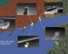 Поражённые российские танкеры и сухогрузы, которые вывозили украинское зерно и военные грузы с оккупированных территорий