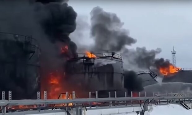 Пожар на нефтебазе. Фото: скриншот YouTube-видео