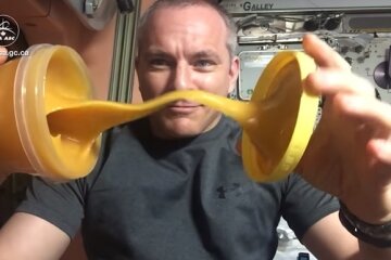 Астронавт показал, что в невесомости происходит с медом. Прикольно