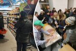 Продуктовий кошик, цінники в супермаркеті, українські гривні