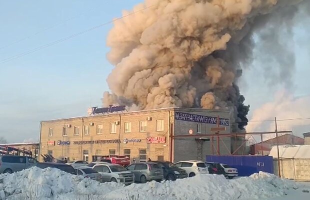 Пожежа на росії. Фото: скріншот Telegram-відео