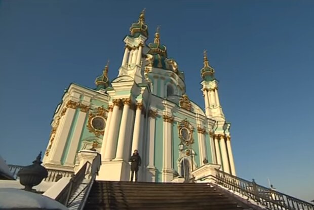 Андреевская церковь в Киеве. Фото: скриншот YouTube-видео