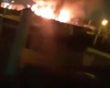 Пожар на Троещине, фото: принскрин видео