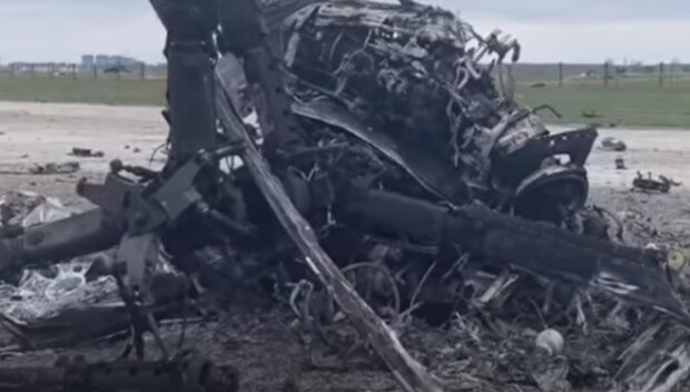 Обломки вертолета рф. Фото: скриншот YouTube-видео