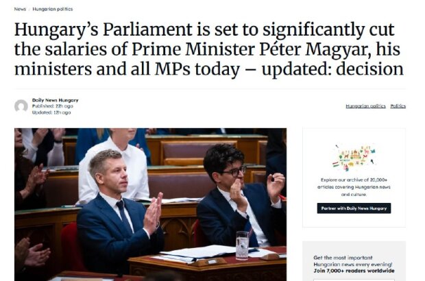 Засідання парламенту Угорщини, де депутати проголосували за зменшення власних зарплат