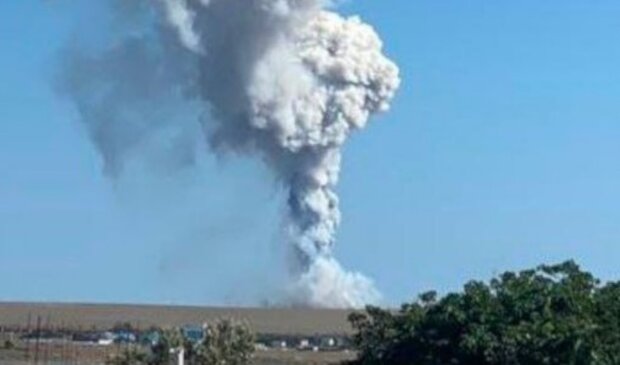Взрыв в Крыму. Фото: Telegram