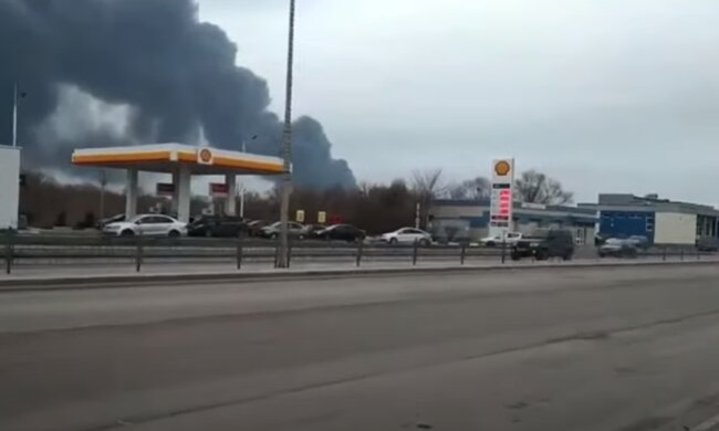Пожежа в Бєлгороді. Фото: скріншот YouTube-відео